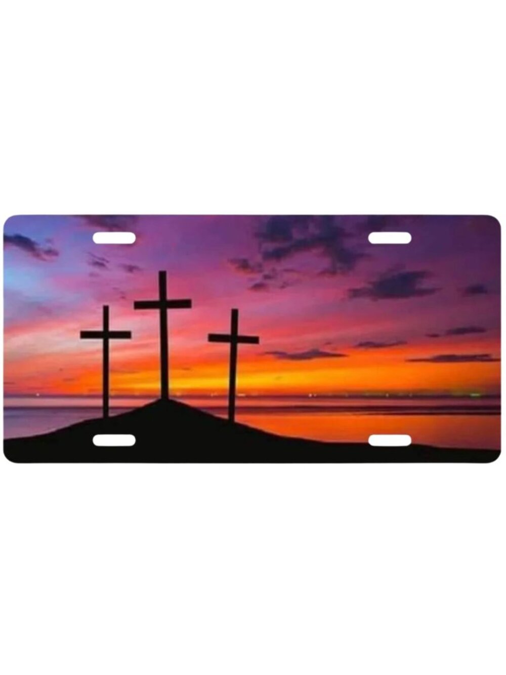 Sunset Cross Custom Car Tag Handmade Vehicle License Plate